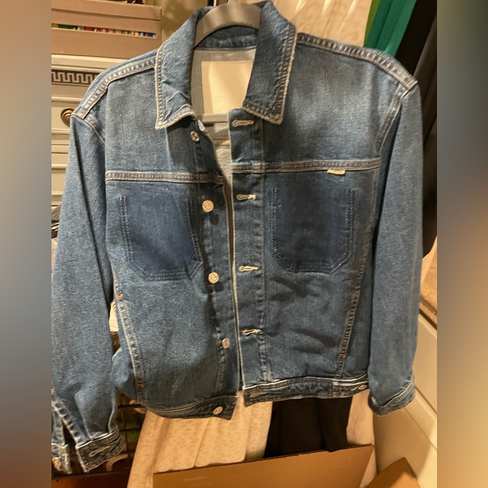 Mother Running with Denim Patchwork Jacket NWT si… - image 3